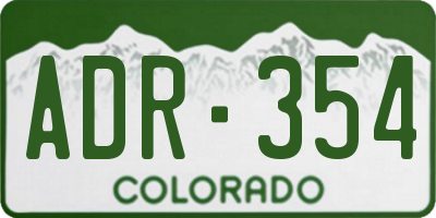 CO license plate ADR354