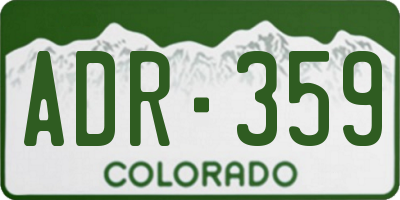 CO license plate ADR359