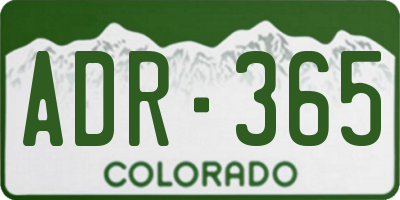 CO license plate ADR365