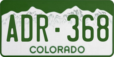 CO license plate ADR368