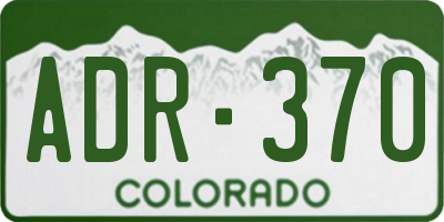 CO license plate ADR370