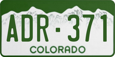 CO license plate ADR371
