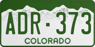 CO license plate ADR373