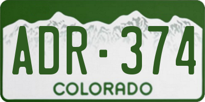 CO license plate ADR374