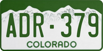 CO license plate ADR379