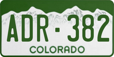 CO license plate ADR382