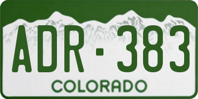 CO license plate ADR383