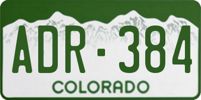 CO license plate ADR384