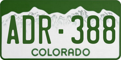CO license plate ADR388