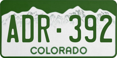 CO license plate ADR392