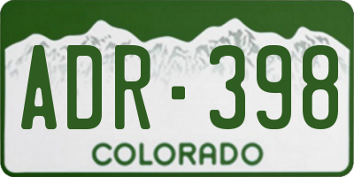 CO license plate ADR398