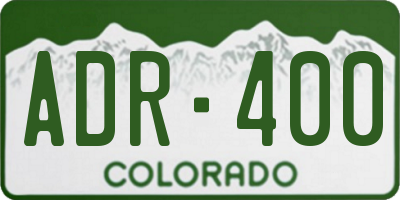 CO license plate ADR400