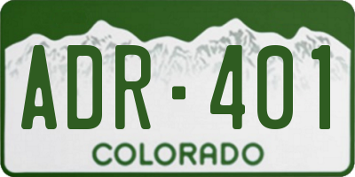 CO license plate ADR401