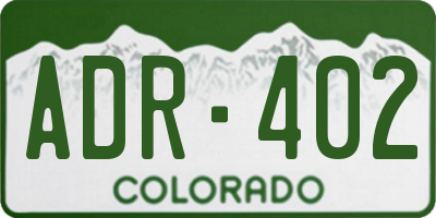 CO license plate ADR402