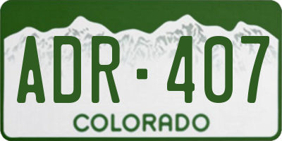 CO license plate ADR407