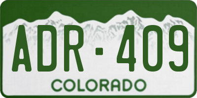 CO license plate ADR409