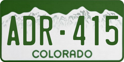 CO license plate ADR415
