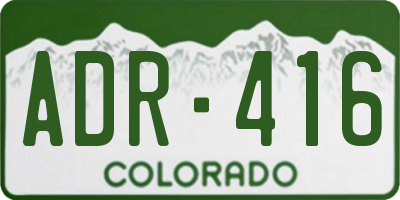 CO license plate ADR416