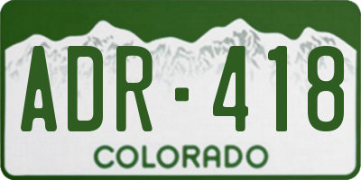 CO license plate ADR418