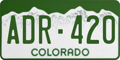 CO license plate ADR420