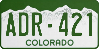 CO license plate ADR421