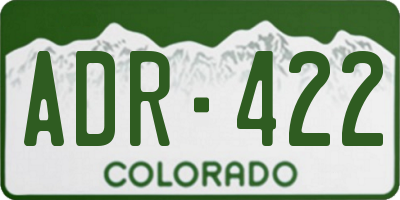 CO license plate ADR422