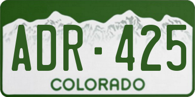 CO license plate ADR425