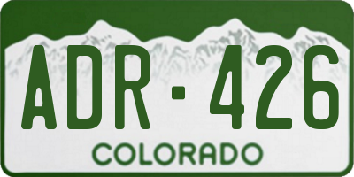 CO license plate ADR426