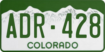 CO license plate ADR428