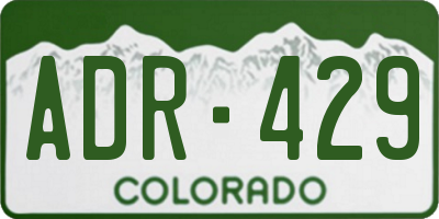 CO license plate ADR429