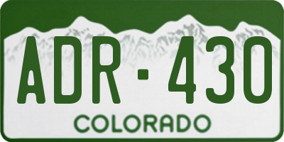 CO license plate ADR430