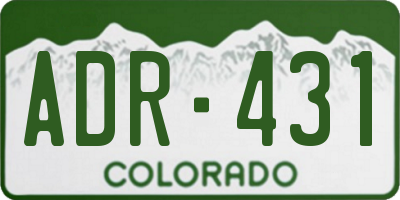 CO license plate ADR431