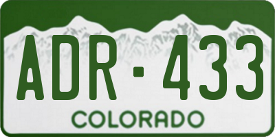CO license plate ADR433