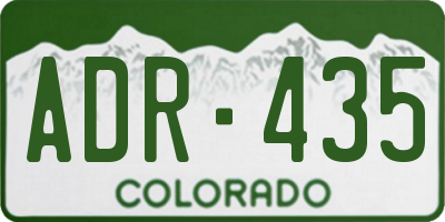 CO license plate ADR435