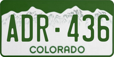 CO license plate ADR436