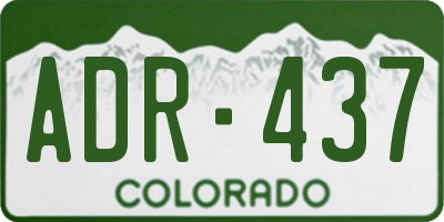 CO license plate ADR437