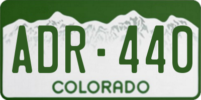 CO license plate ADR440