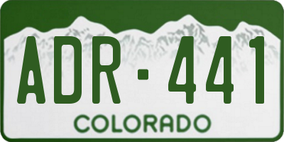CO license plate ADR441