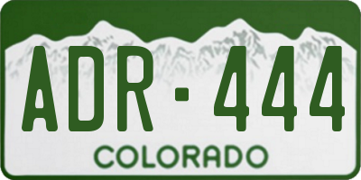 CO license plate ADR444