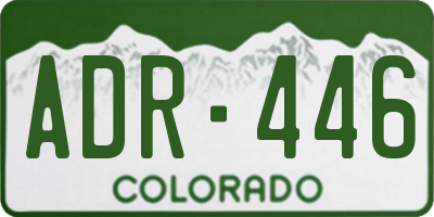 CO license plate ADR446