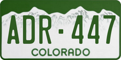 CO license plate ADR447