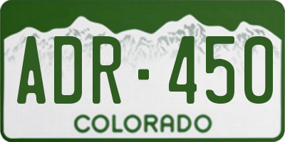 CO license plate ADR450
