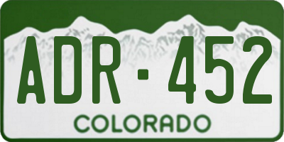 CO license plate ADR452