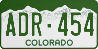 CO license plate ADR454