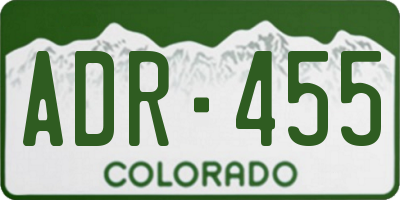CO license plate ADR455