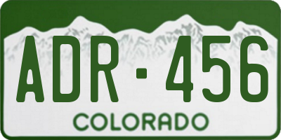 CO license plate ADR456