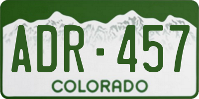 CO license plate ADR457