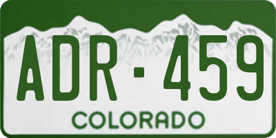 CO license plate ADR459