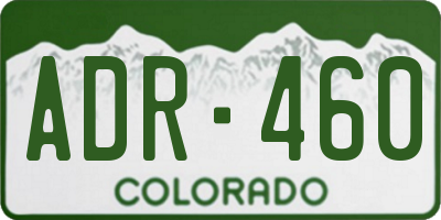 CO license plate ADR460