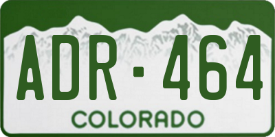 CO license plate ADR464